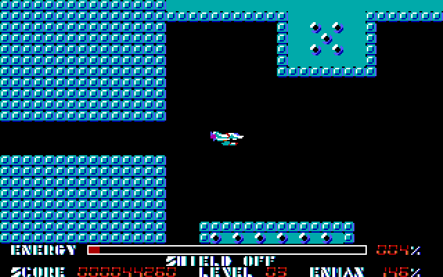 Thexder IBM PC/Compatibles Screenshot: Start of level three.