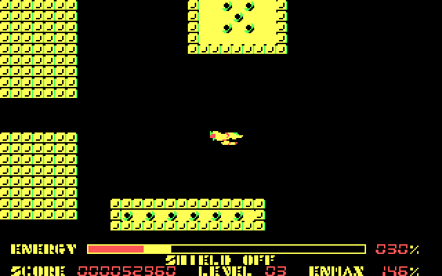 Thexder IBM PC/Compatibles Screenshot: Start of level three.