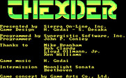 Thexder for IBM PC/Compatibles - Game credits.