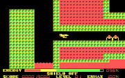 Thexder for IBM PC/Compatibles - Flying down a narrow passageway.
