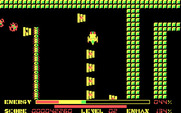 Thexder for IBM PC/Compatibles - Flying through a large group of opponents.
