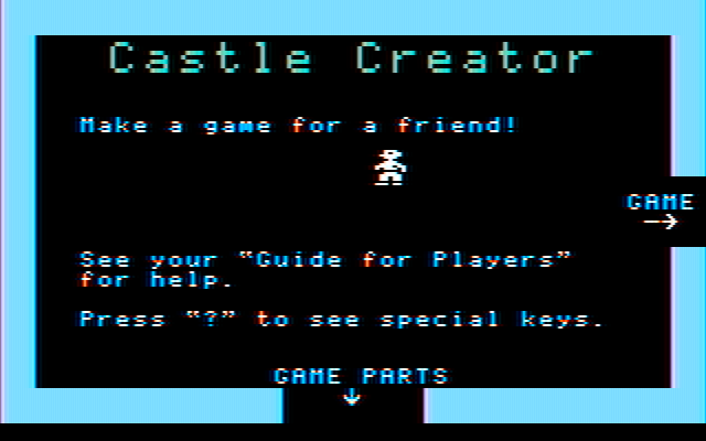 Think Quick! IBM PC/Compatibles Screenshot: Welcome to the castle creator!