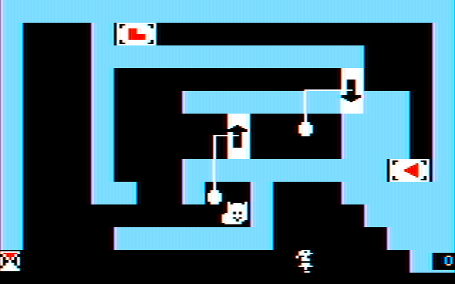 Think Quick! IBM PC/Compatibles Screenshot: Another slime worm guarding a doorbell...