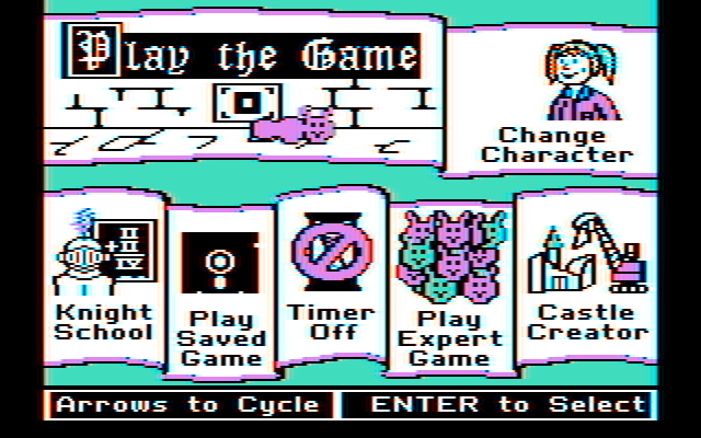 Think Quick! IBM PC/Compatibles Screenshot: The main menu.