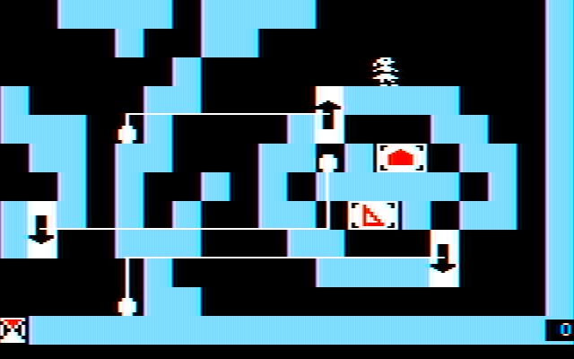 Think Quick! IBM PC/Compatibles Screenshot: I'll have to explore multiple rooms to get past these doors...