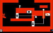 Think Quick! for IBM PC/Compatibles - One of the rooms; touch the doorbells to open or close doors.
