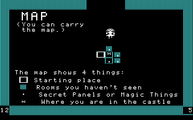 Think Quick! IBM PC/Compatibles Screenshot: The map room shows the castle layout.