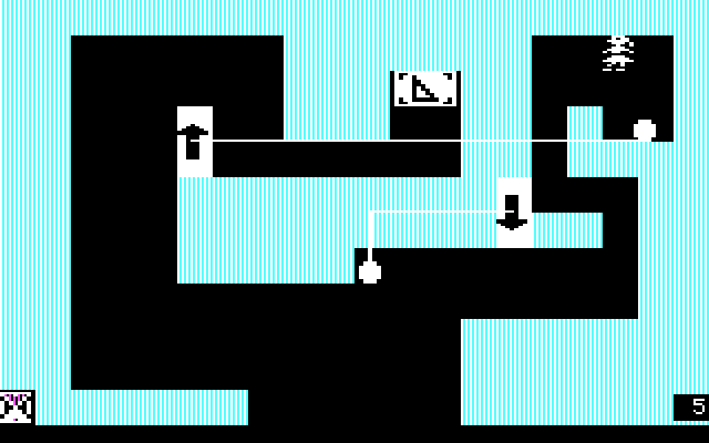 Think Quick! IBM PC/Compatibles Screenshot: Touch doorbells to open or close doors.