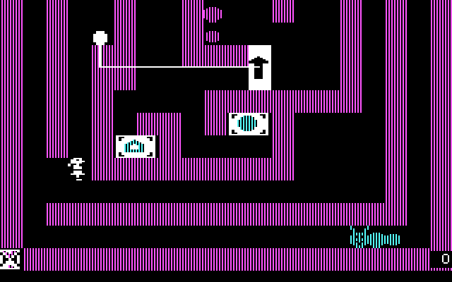 Think Quick! IBM PC/Compatibles Screenshot: Another screen of this multi-room puzzle...