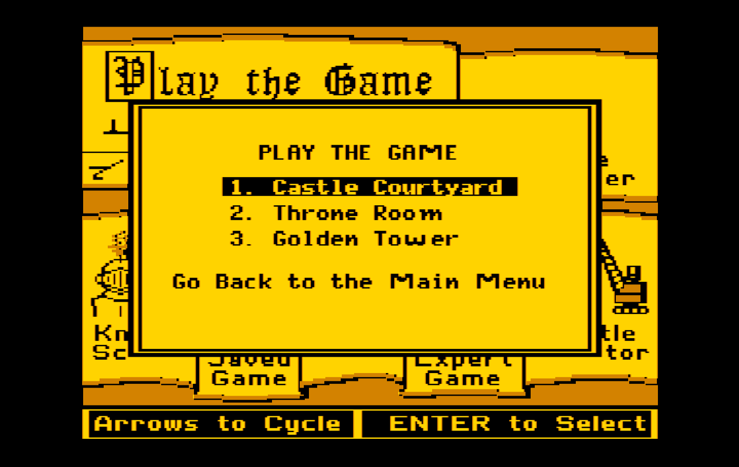 Think Quick! IBM PC/Compatibles Screenshot: Select the game to play.