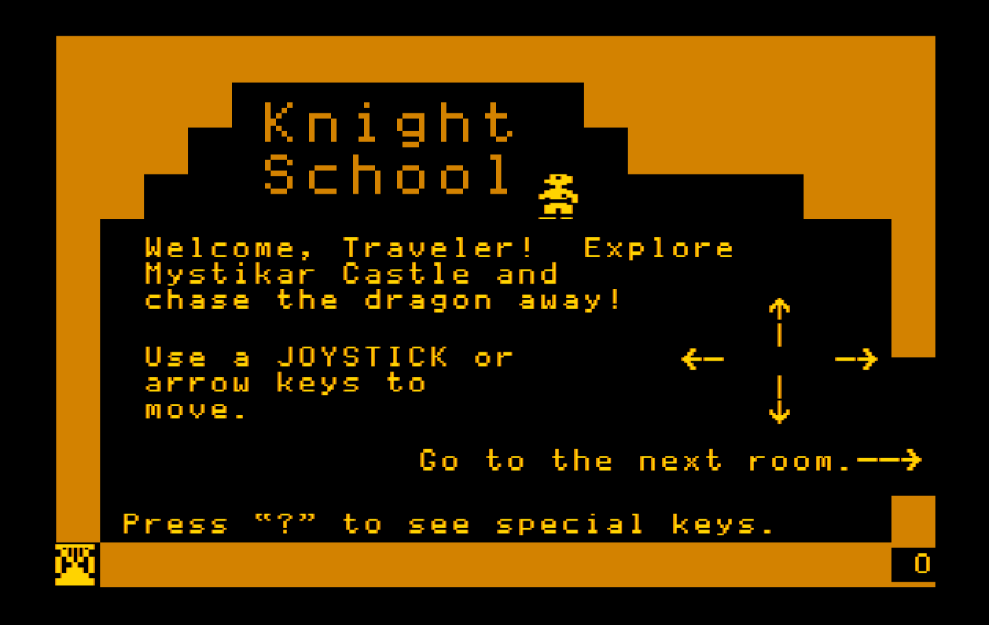 Think Quick! IBM PC/Compatibles Screenshot: Use the Knight School to learn how to play the game.