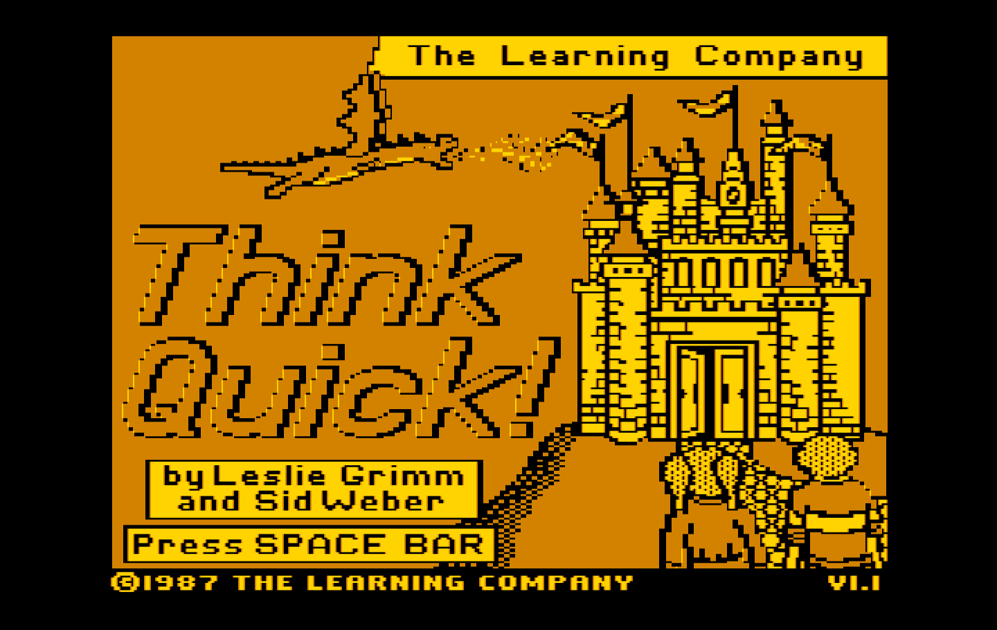 Think Quick! IBM PC/Compatibles Screenshot: Title screen.