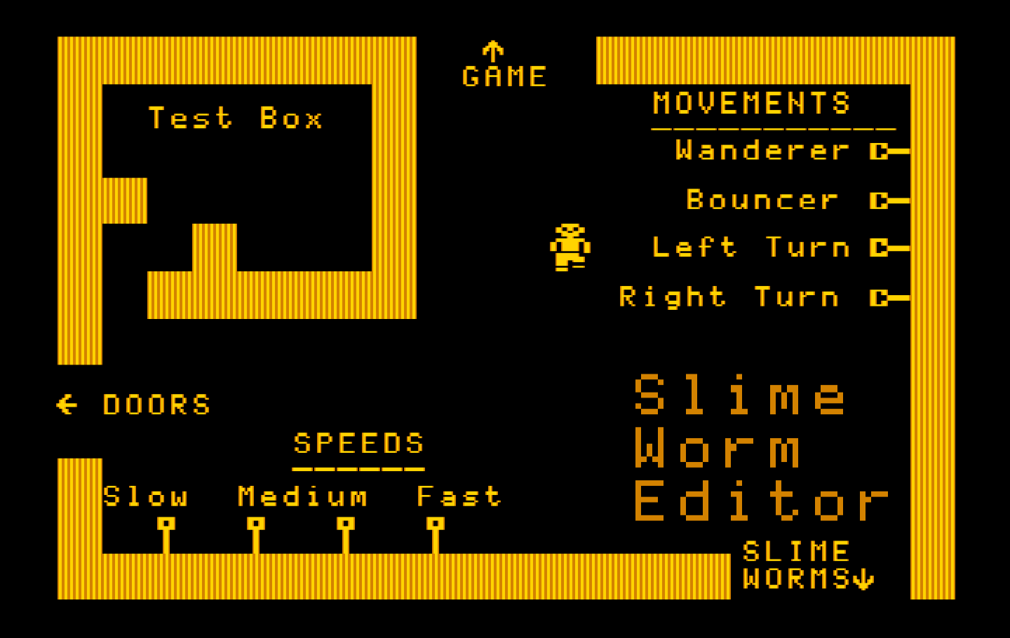 Think Quick! IBM PC/Compatibles Screenshot: The slime worm editor.