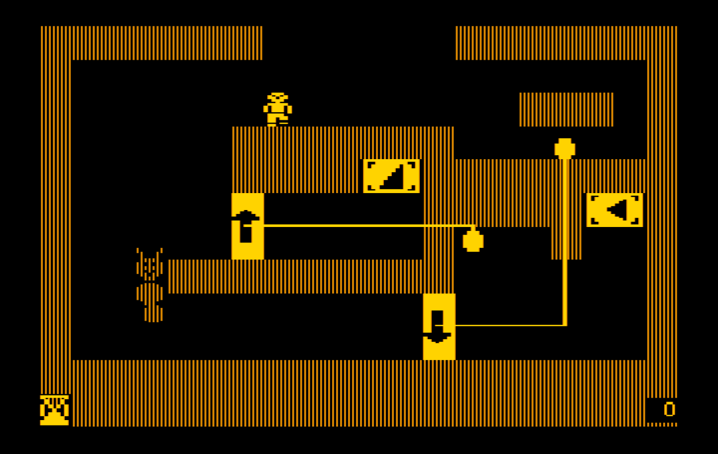 Think Quick! IBM PC/Compatibles Screenshot: A simple, single room puzzle.