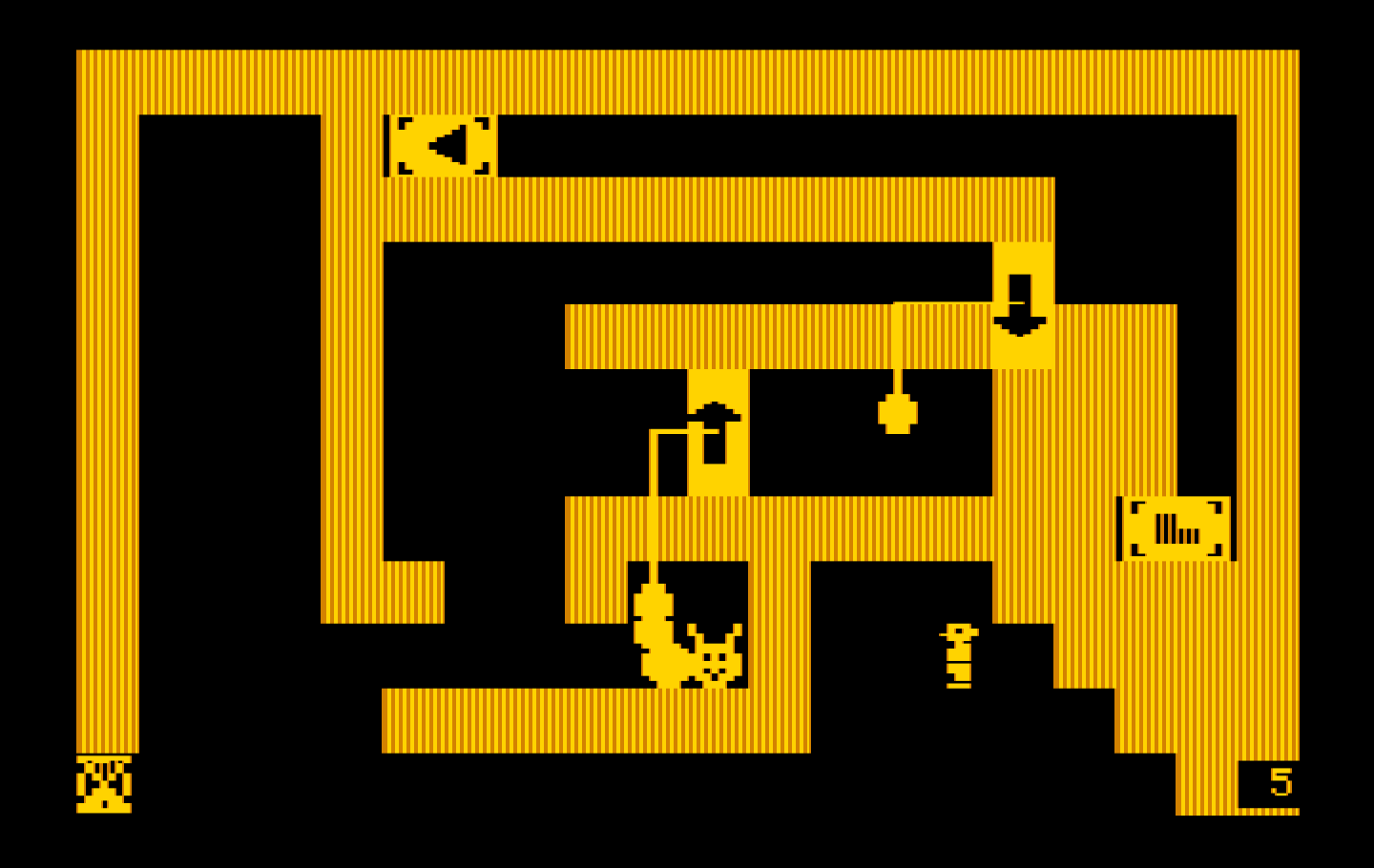 Think Quick! IBM PC/Compatibles Screenshot: A slime worm is guarding the doorbell over there!