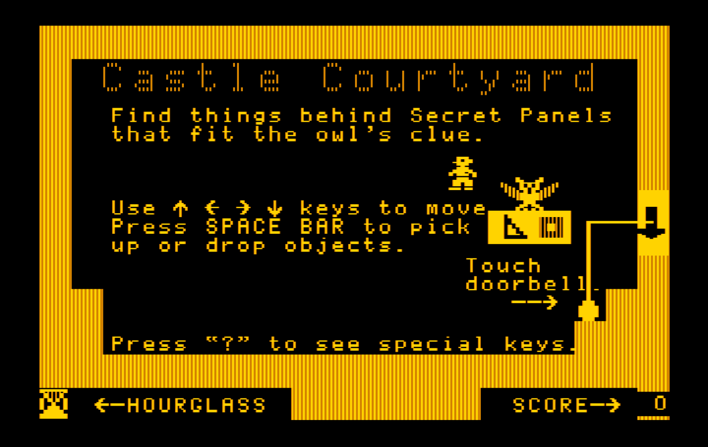 Think Quick! IBM PC/Compatibles Screenshot: Welcome to the castle courtyard.