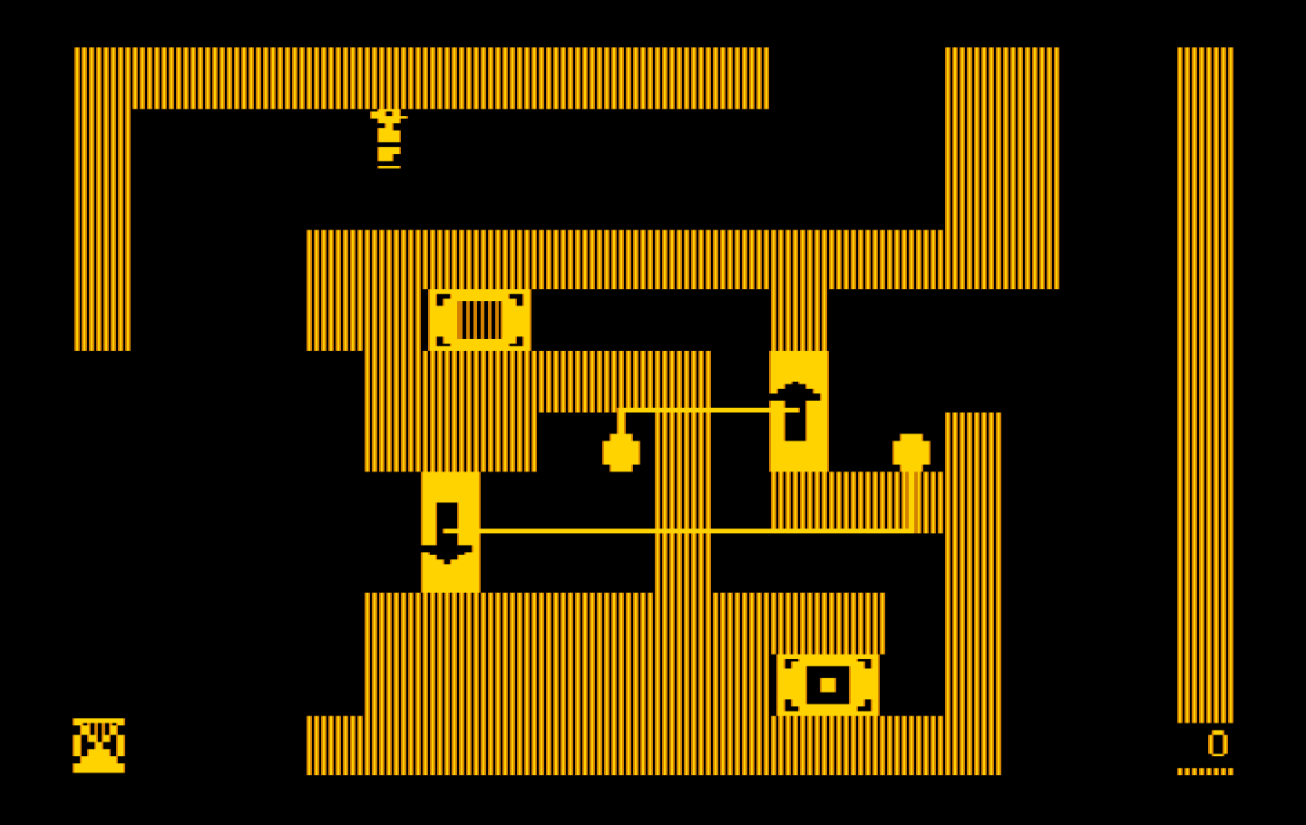 Think Quick! IBM PC/Compatibles Screenshot: A strange looking contraption of a room...