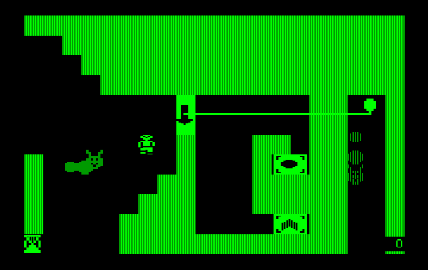 Think Quick! IBM PC/Compatibles Screenshot: Looks like this puzzle spans multiple rooms...
