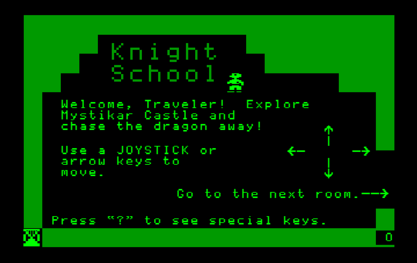 Think Quick! IBM PC/Compatibles Screenshot: Use the Knight School to learn how to play the game.