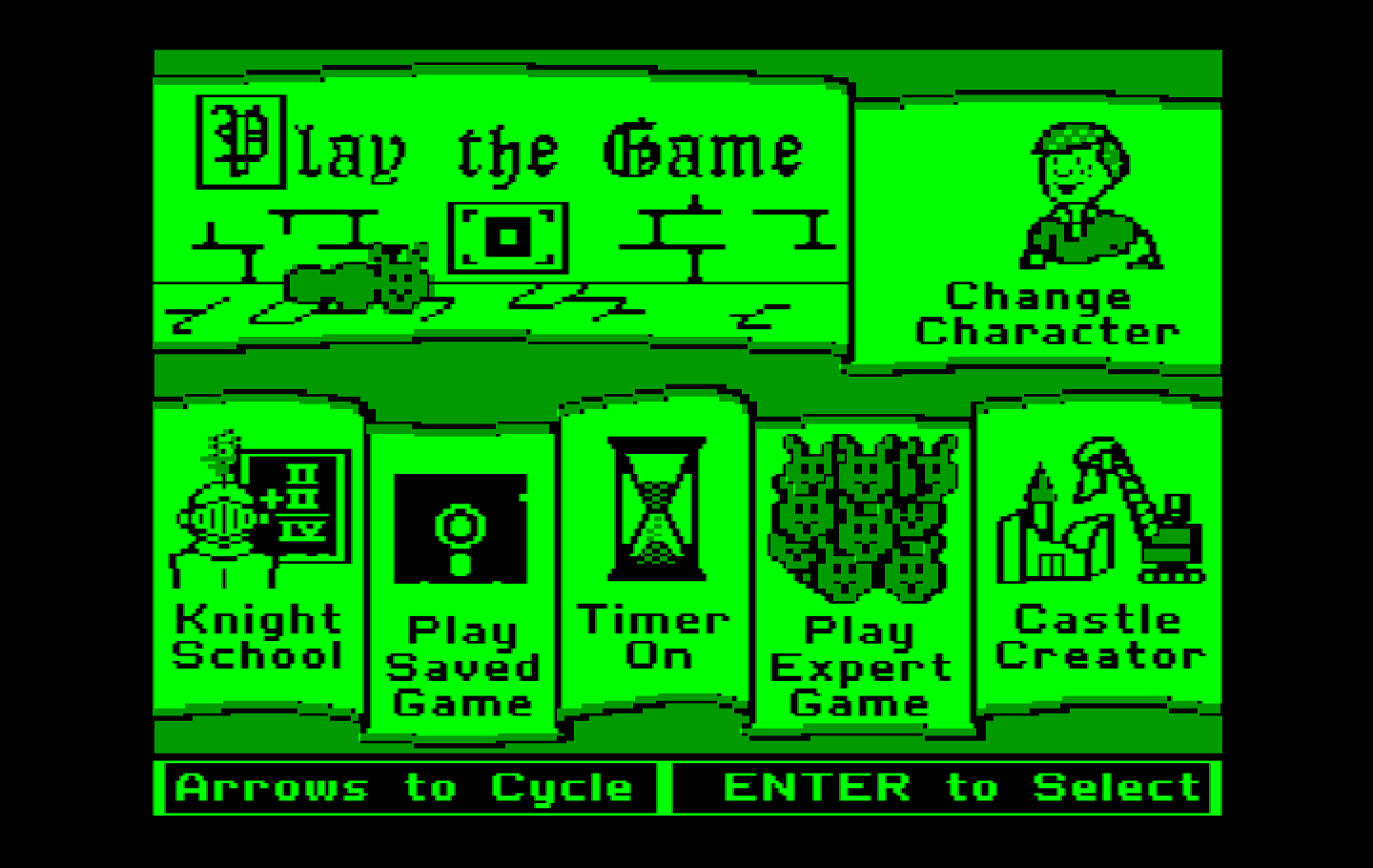Think Quick! IBM PC/Compatibles Screenshot: Easier levels give you a few clues to help get started.