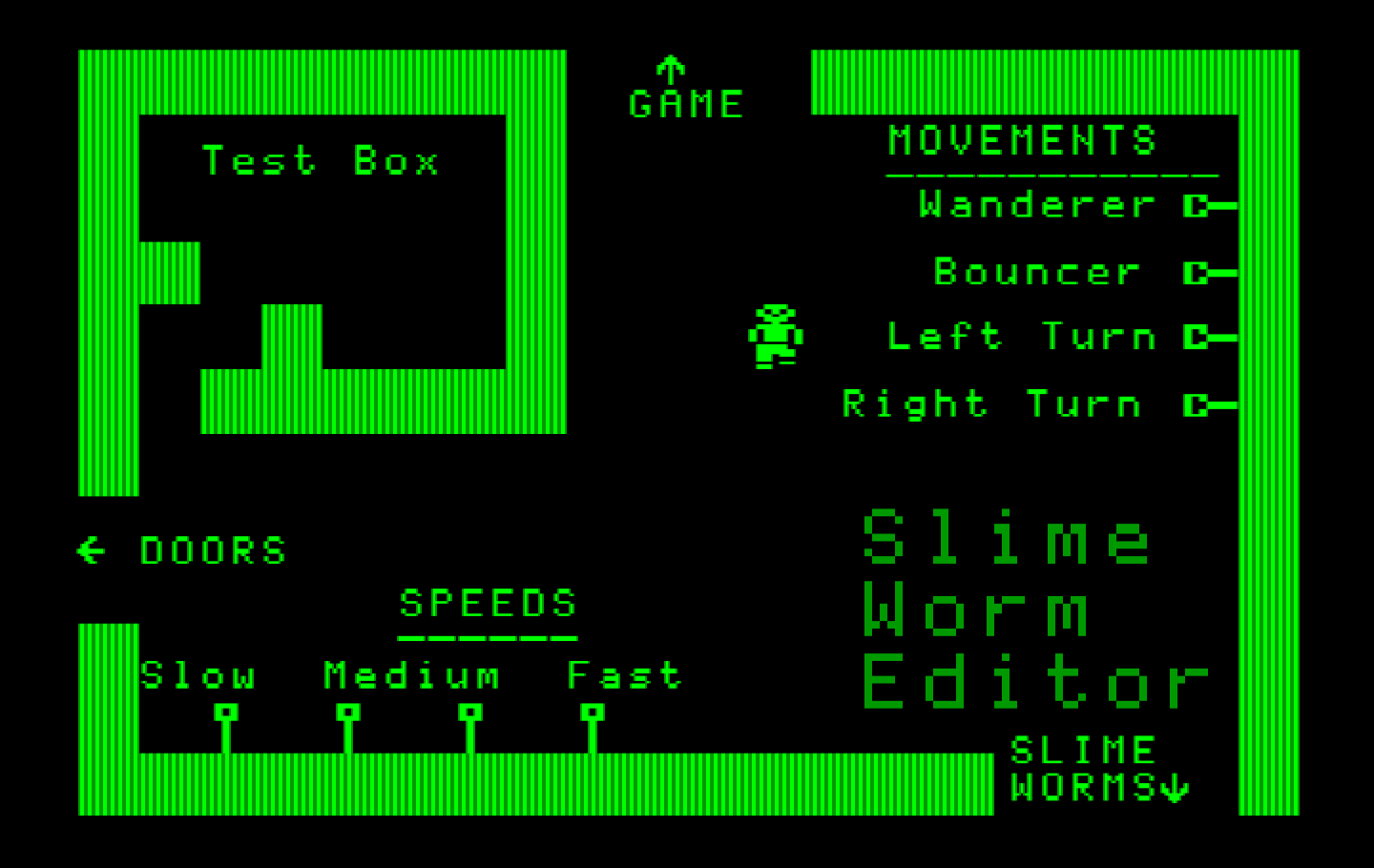 Think Quick! IBM PC/Compatibles Screenshot: The slime worm editor.