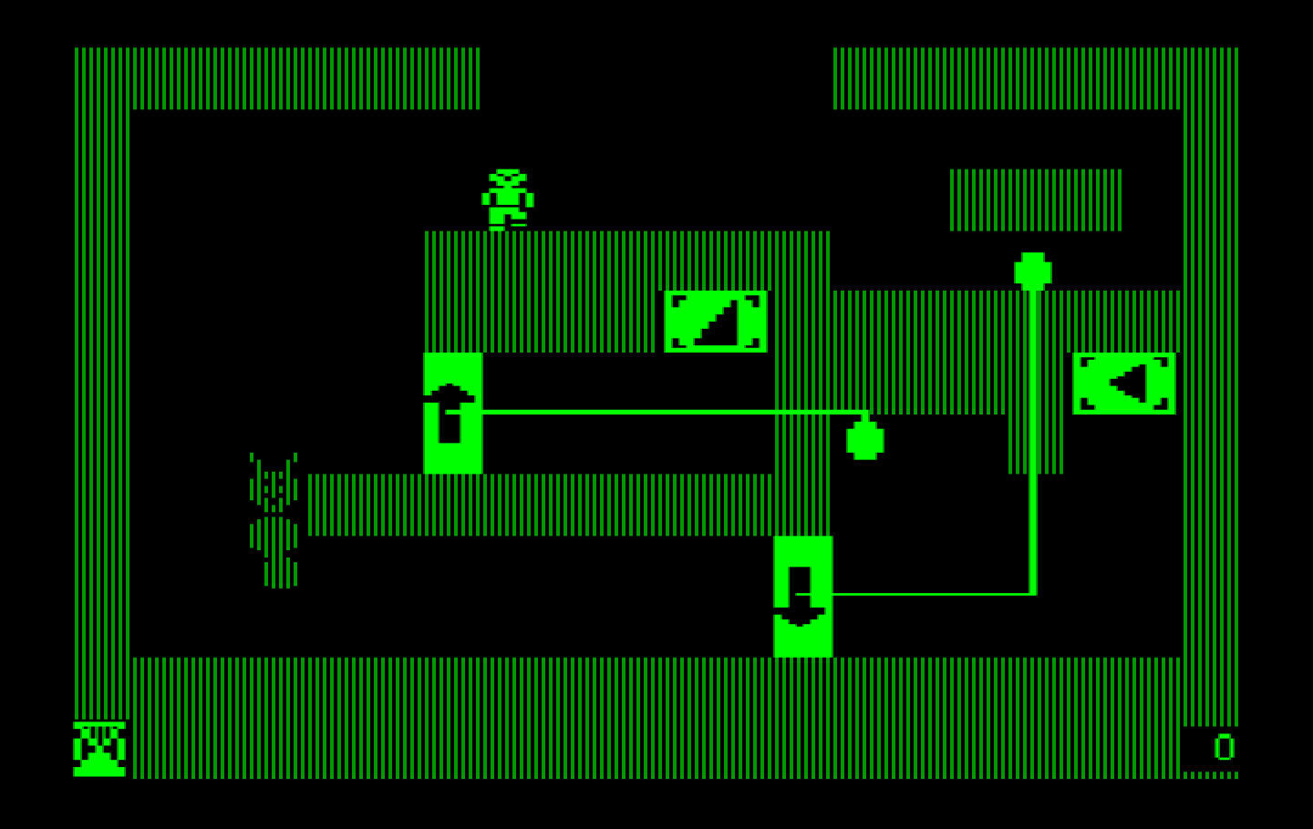 Think Quick! IBM PC/Compatibles Screenshot: A simple, single room puzzle.