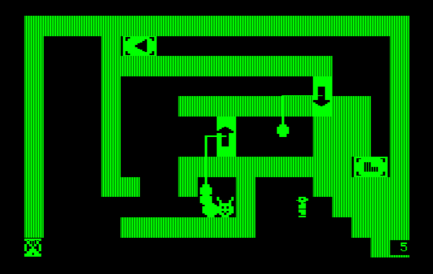 Think Quick! IBM PC/Compatibles Screenshot: A slime worm is guarding the doorbell over there!