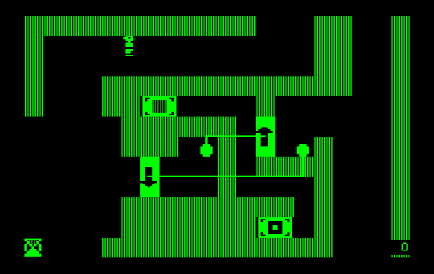 Think Quick! IBM PC/Compatibles Screenshot: A strange looking contraption of a room...