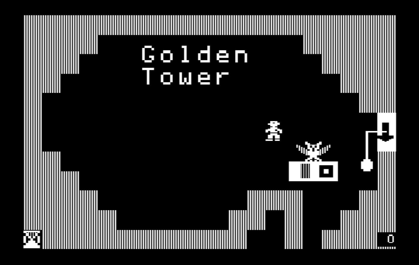 Think Quick! IBM PC/Compatibles Screenshot: Welcome to the Golden Tower.