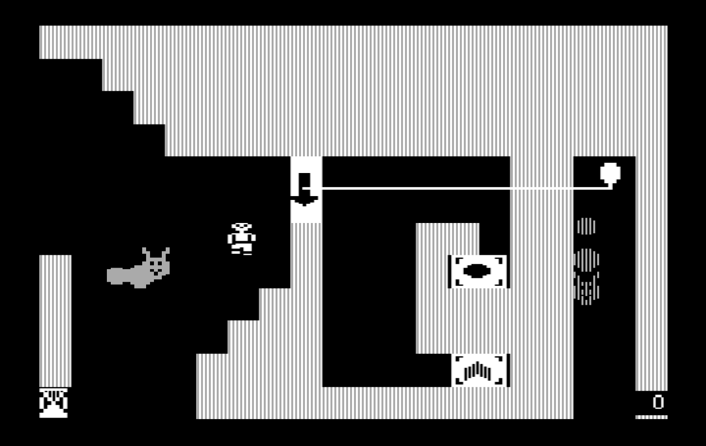 Think Quick! IBM PC/Compatibles Screenshot: Looks like this puzzle spans multiple rooms...