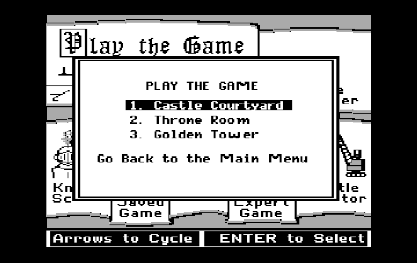 Think Quick! IBM PC/Compatibles Screenshot: Select the game to play.