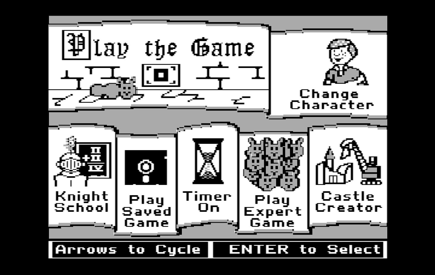 Think Quick! IBM PC/Compatibles Screenshot: Easier levels give you a few clues to help get started.