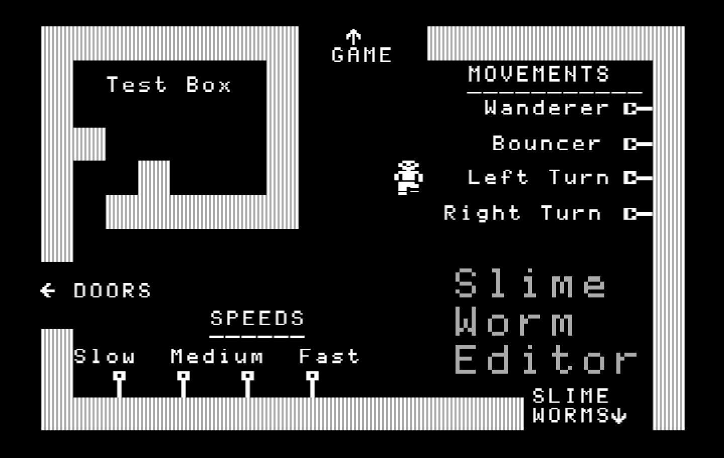 Think Quick! IBM PC/Compatibles Screenshot: The slime worm editor.