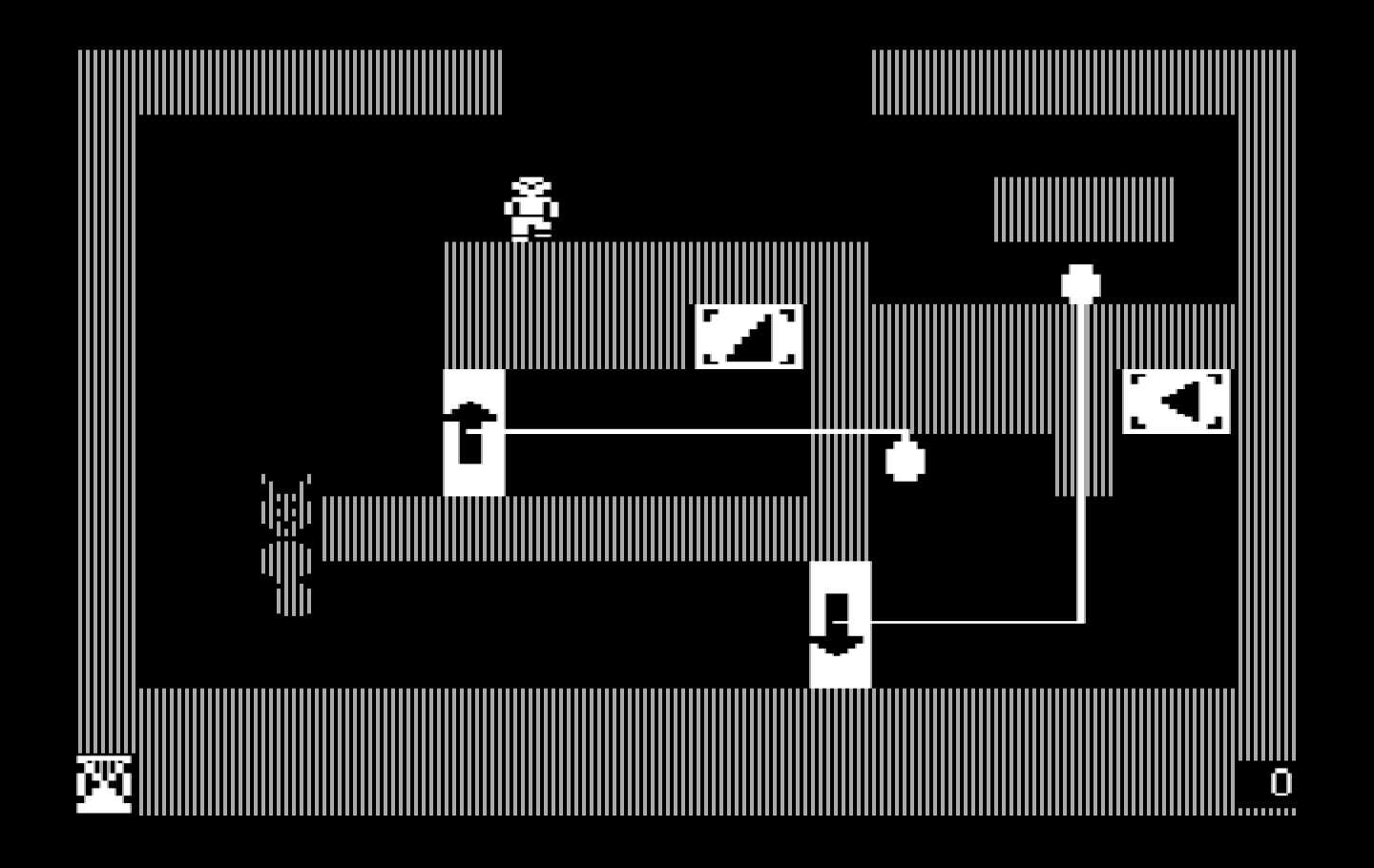 Think Quick! IBM PC/Compatibles Screenshot: A simple, single room puzzle.