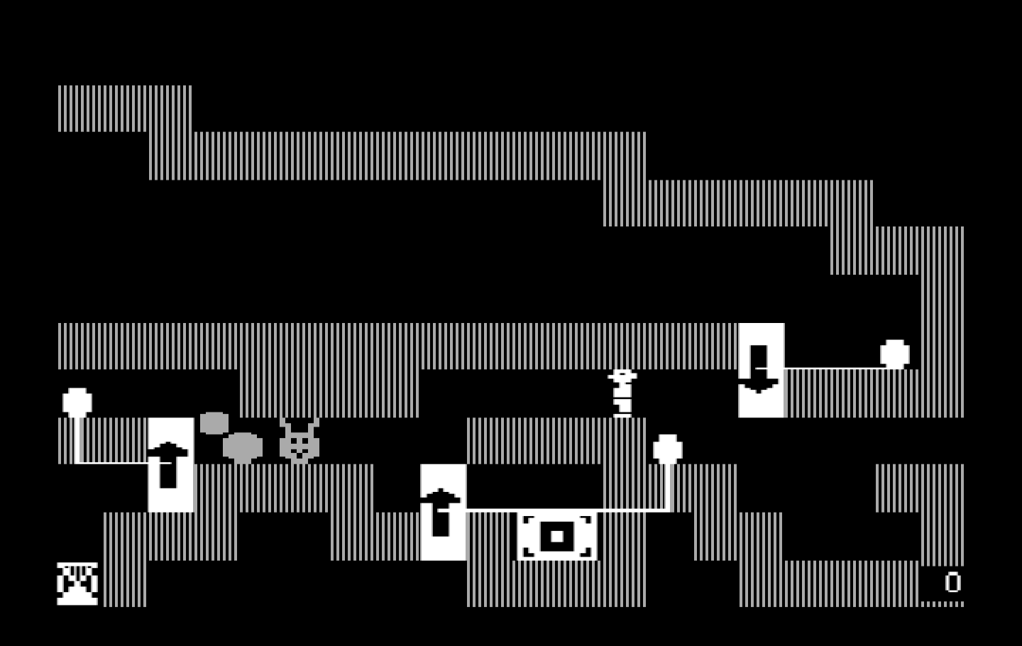 Think Quick! IBM PC/Compatibles Screenshot: There are a lot of small, maze like passages here...