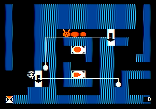 Think Quick! Apple II Screenshot: Blocked! I need to find a way to open this door...