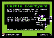 Think Quick! for Apple II - Beginning in the Castle Courtyard.