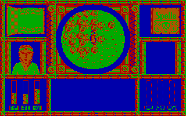 Wizard Warz IBM PC/Compatibles Screenshot: Wandering through a forest.