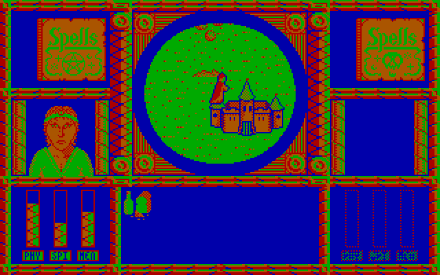 Wizard Warz IBM PC/Compatibles Screenshot: Found a castle which restores energy.