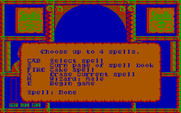 Wizard Warz for IBM PC/Compatibles - Game start; selecting some spells.