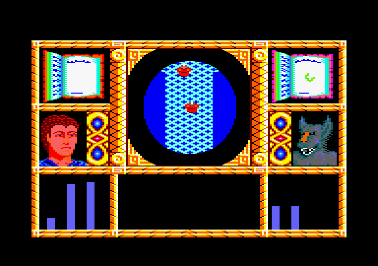 Wizard Warz Amstrad CPC Screenshot: Encounter with another wizard.