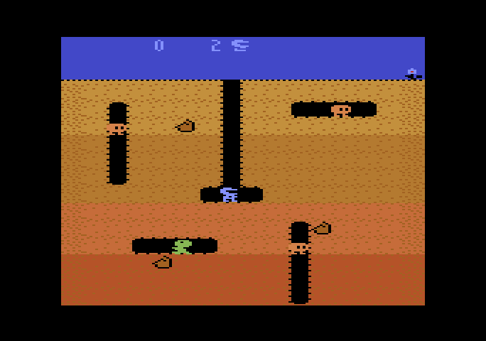 Dig Dug Atari 5200 Screenshot: Game start.