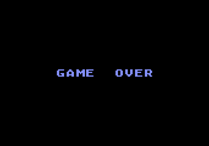 Dig Dug Atari 5200 Screenshot: Game over.