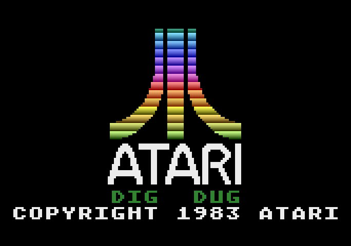 Dig Dug Atari 5200 Screenshot: Atari logo and game title.