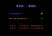 Dig Dug for Atari 5200 - Title screen and game options.