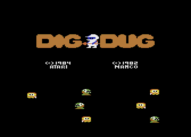 Dig Dug Atari 7800 Screenshot: Title screen.