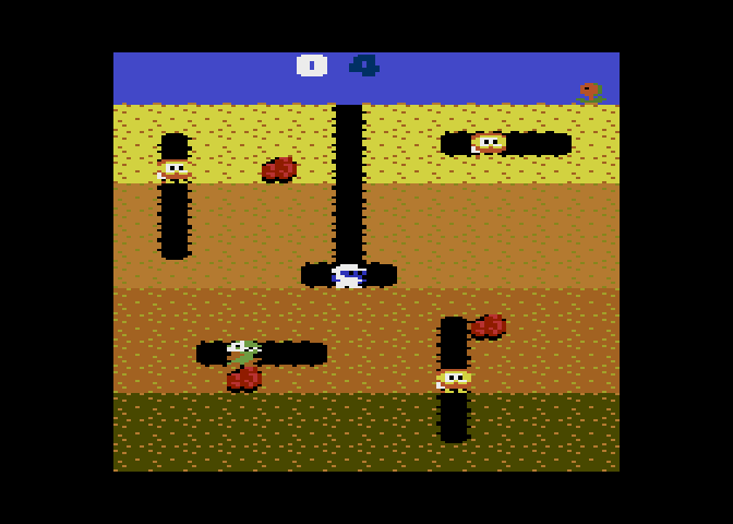 Dig Dug Atari 7800 Screenshot: Game start.