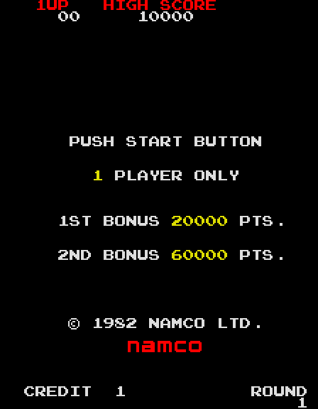 Dig Dug Arcade Screenshot: Coin inserted...