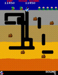 Dig Dug for Arcade - The last opponents attempt to escape...