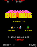 Dig Dug for Arcade - Characters are introduced in the attract mode.